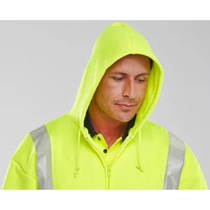 Beeswift BSHSSENSY Zip-up Hi-Vis Hooded Sweatshirt Yellow Class 3 — photo 4 of 4