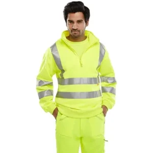 Beeswift BSZSSENSY Hi-Vis Yellow Zipped Sweatshirt EN471 — photo 2 of 2