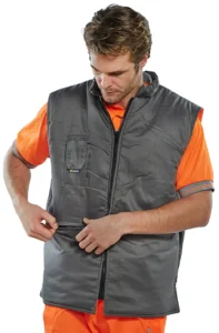 Beeswift BWENGOR Reversible Hi-Vis Orange "interactive" Bodywarmer — photo 2 of 2