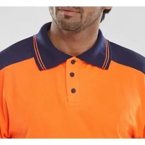 Beeswift CPKSTTENOR Hi-Vis Two Tone ORANGE/NAVY Polo Shirt — photo 3 of 4