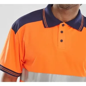 Beeswift CPKSTTENOR Hi-Vis Two Tone ORANGE/NAVY Polo Shirt — photo 4 of 4