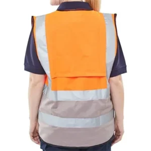 Beeswift HVWCTTORGY Two Tone Hi-Vis Executive Waistcoat ORANGE/GREY — photo 2 of 2