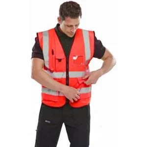 Beeswift WCENGEXECRE Executive Hi-Vis Waistcoat Red — photo 2 of 4