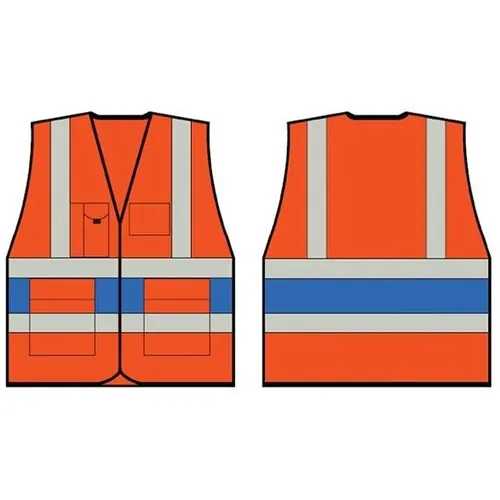 Beeswift HVV45RB Orange Executive Vest With Royal Blue Band