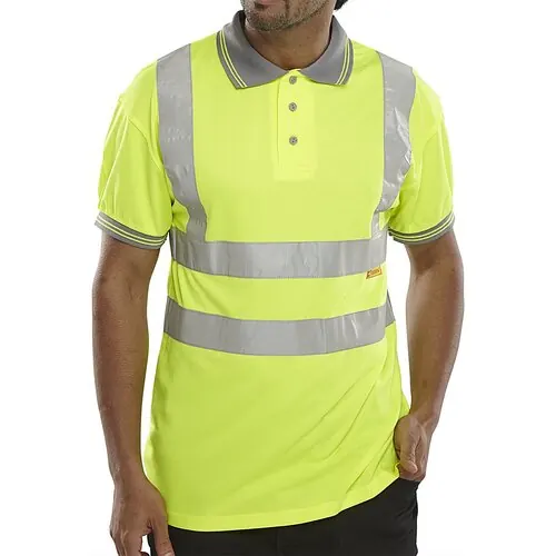 Beeswift BPKSENSY BSEEN Hi-Vis EN ISO 20471 Short Sleeve Yellow Polo Shirt