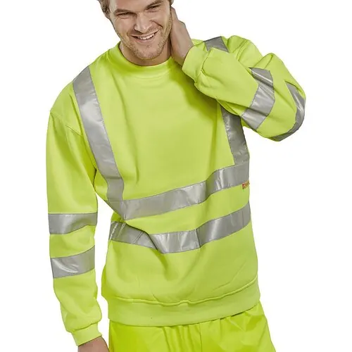 Beeswift BSSENSY Hi-Vis Yellow Sweatshirt Class 3