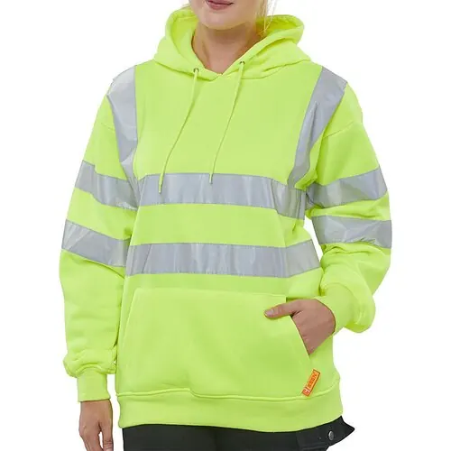 Beeswift BSSSH25SY Hi-Vis Pull ON Hoody Sweatshirt Yellow Class 3