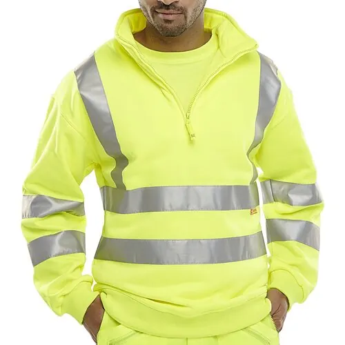 Beeswift BSZSSENSY Hi-Vis Yellow Zipped Sweatshirt EN471