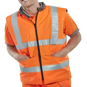Beeswift BWENGOR Reversible Hi-Vis Orange "interactive" Bodywarmer — photo 1 of 2
