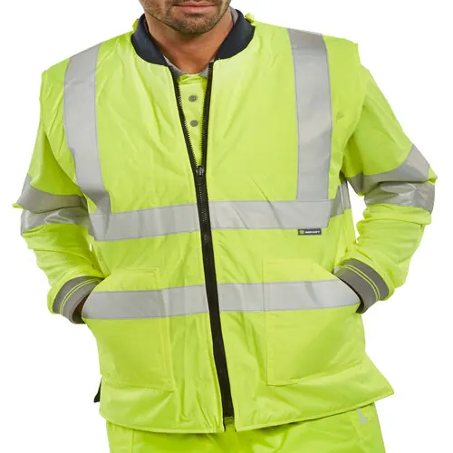 Beeswift BWENGSY Reversible Hi-Vis Yellow "interactive" Bodywarmer