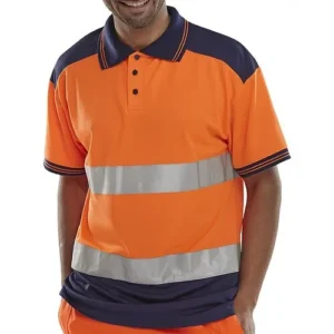 Beeswift CPKSTTENOR Hi-Vis Two Tone ORANGE/NAVY Polo Shirt — photo 1 of 4