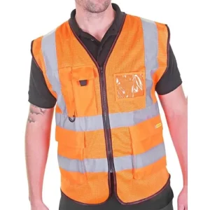Beeswift HVMWEXECOR Executive Mesh Hi-Vis Waistcoat Orange — photo 1 of 2