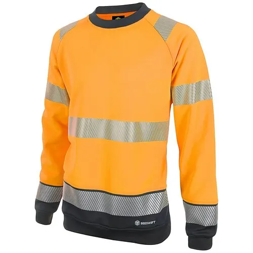 Beeswift HVTT020ORBL Hi-Vis Two Tone ORANGE/BLACK Sweatshirt