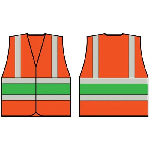 Beeswift HVVA2G Orange Wceng Vest With Green Band