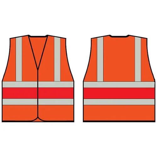 Beeswift HVVA2R Orange Waistcoat Vest With Red Band