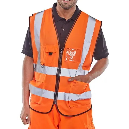 Beeswift WCENGEXECOR Executive Hi-Vis Waistcoat Orange