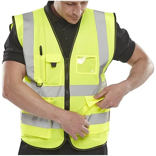Beeswift WCENGEXEC Executive Vest Hi-Vis Waistcoat Yellow